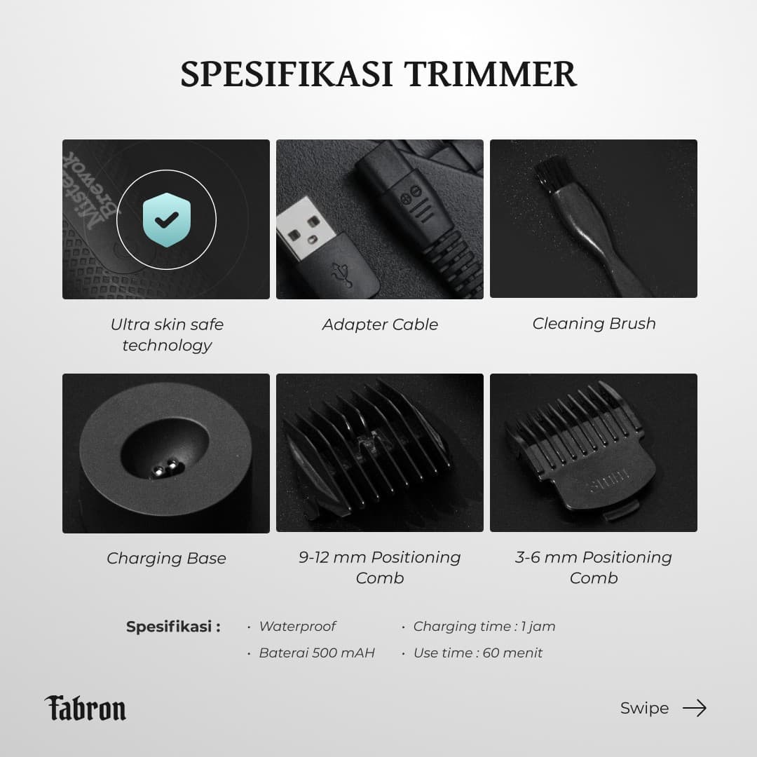 Misterbrewok Beard & Body Trimmer - Alat Cukur Elektrik Brewok, Rambut & Area Sensitif