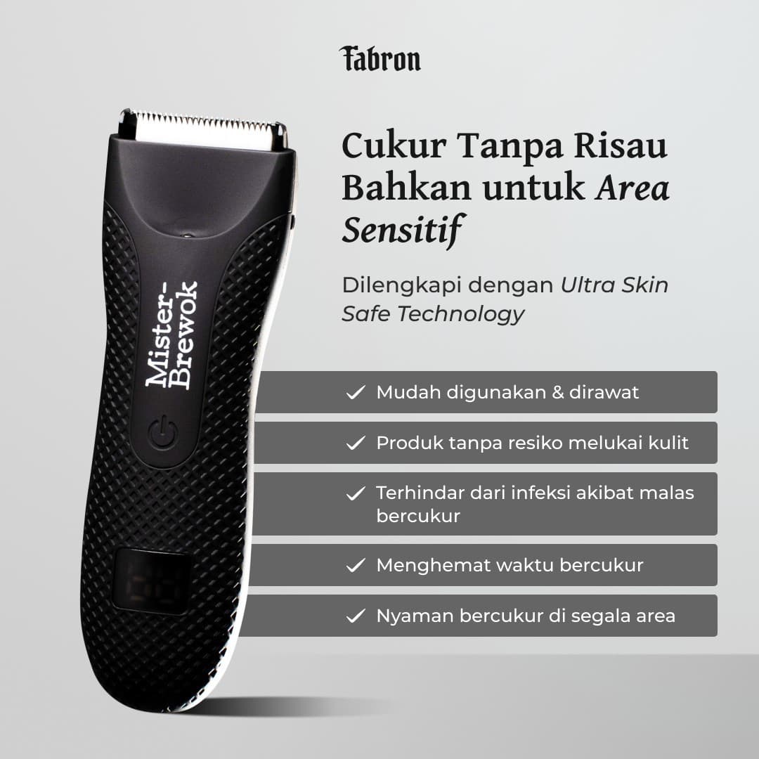 Misterbrewok Beard & Body Trimmer - Alat Cukur Elektrik Brewok, Rambut & Area Sensitif